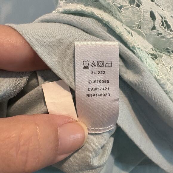 Sheer Lace Top w/ Cami Petite XXSP Seafoam Green Cottage Coquette 2 Piece Set - Picture 15 of 16